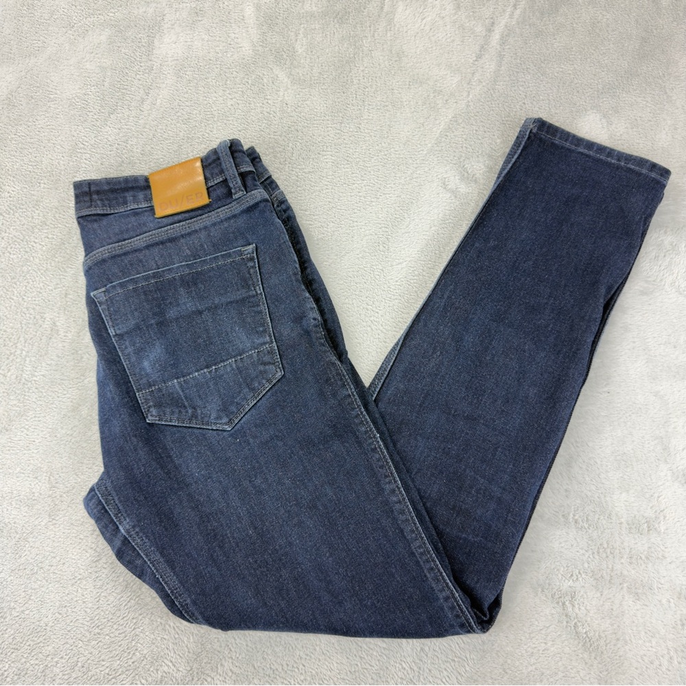 DU/ER Men's Size 32 W x 30 L L2X Slim Fit Zipper Fly Denim Blue Jeans MFLS3001